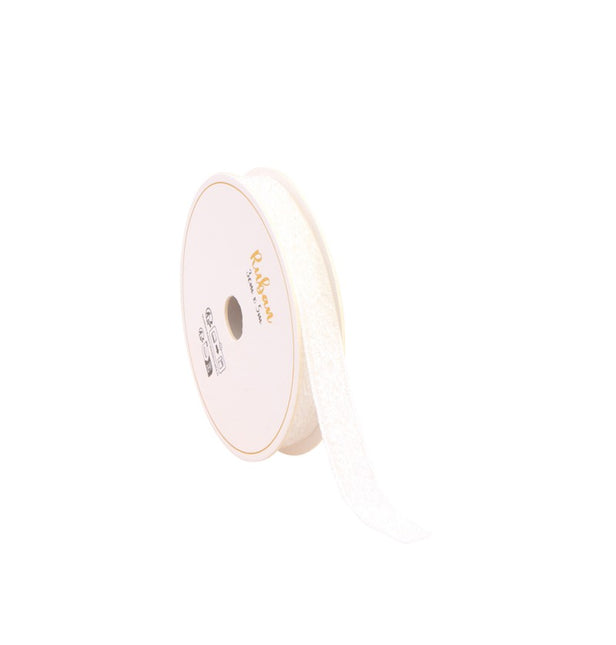 Ruban blanc pailleté 10Mm 3m