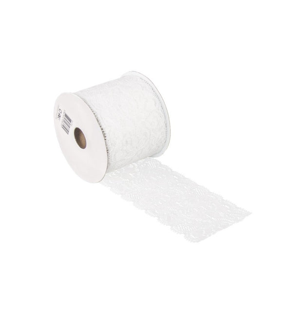 RUBAN DE COTON EN DENTELLE BLANCHE 7 CM X 2 M