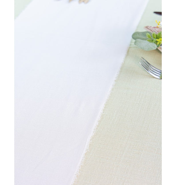 Chemin de table blanc uni 5m
