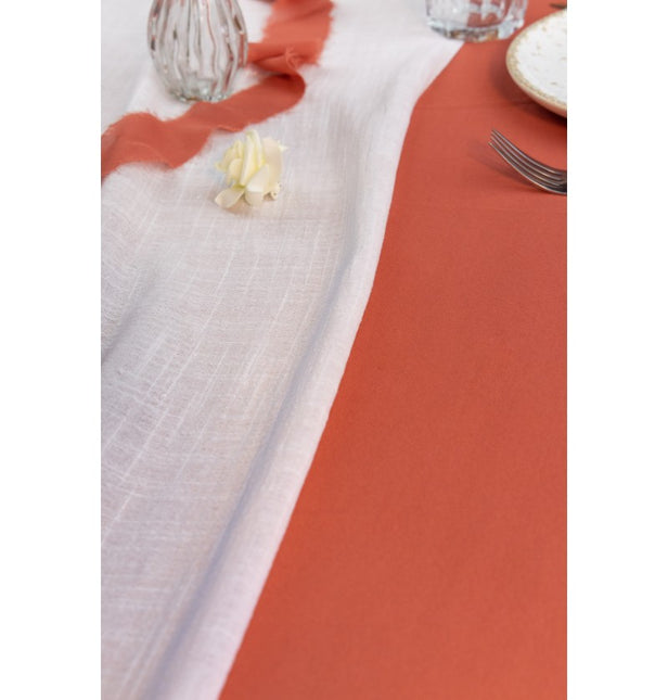 Chemin de table blanc Coton 5m