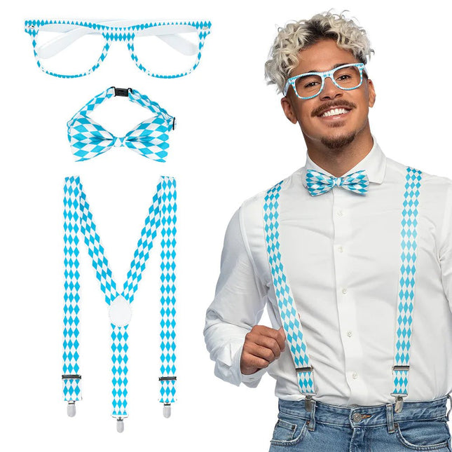 Wit Blauwe Accessoireset 3 delig van Boland koop je bij Partywinkel