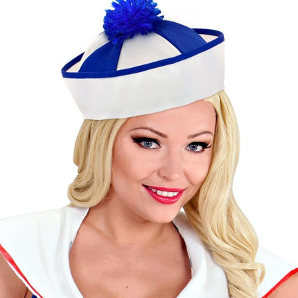 Wit Blauwe Muts Kapitein van Widmann koop je bij Partywinkel