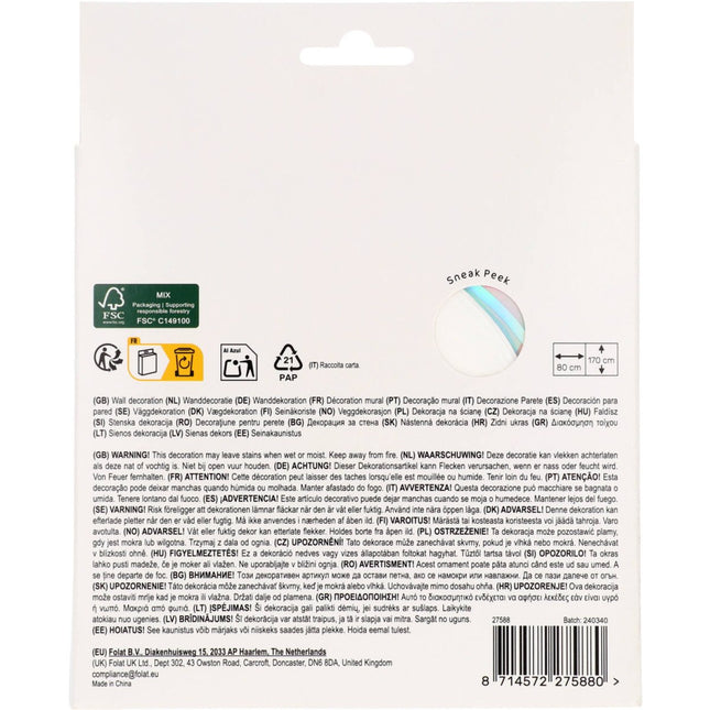 Wit Groene Deurgordijn Zilver 1,7m van Folat koop je bij Partywinkel