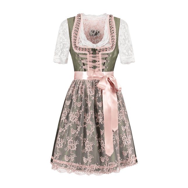 Wit Groene Dirndl Jurk Oktoberfest Dames 2 Delig van Haus Huberts koop je bij Partywinkel