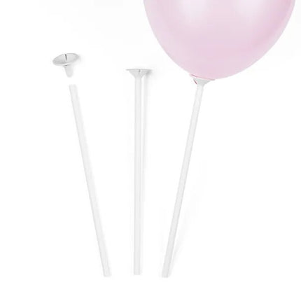 Witte Ballonstokjes 30cm 100st van Partydeco koop je bij Partywinkel