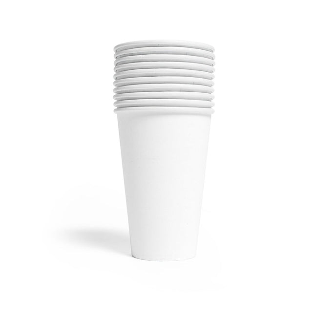 Witte Bekers Papier 350ml 10st van WeFiesta koop je bij Partywinkel