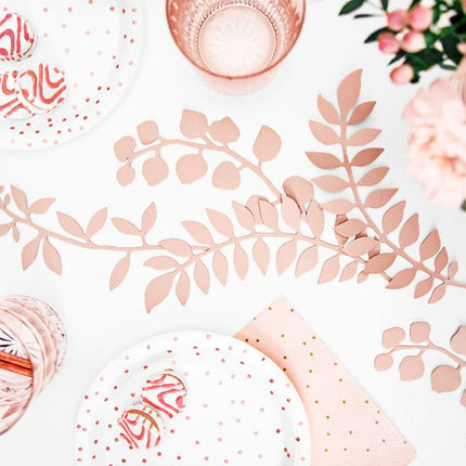 Witte Borden Rose Gouden Stippen 18cm 6st van Partydeco koop je bij Partywinkel