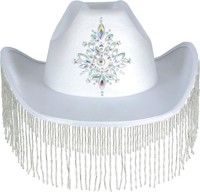 Witte Cowboyhoed met franjes van Fiestas Guirca koop je bij Partywinkel