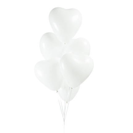 Witte Hartjes Ballonnen 30cm 6st van WeFiesta koop je bij Partywinkel