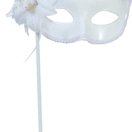 Witte Oogmasker Met Stok van Fiestas Guirca koop je bij Partywinkel