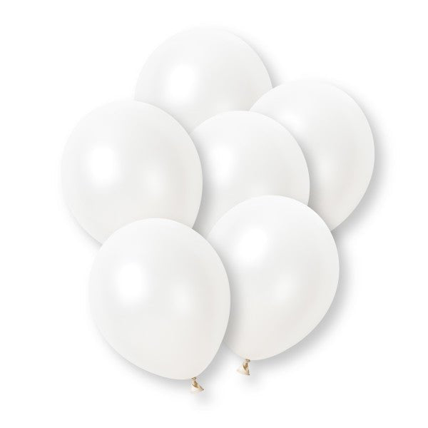 Witte Parelballonnen 30cm 8st van Unique koop je bij Partywinkel