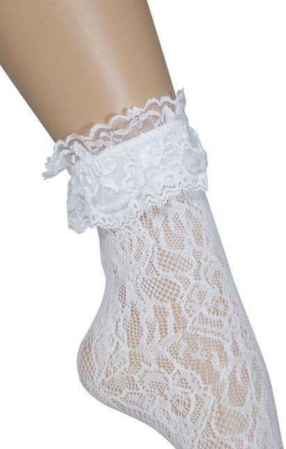 Witte Sokken Kant 2st - Partywinkel - 8434077270592