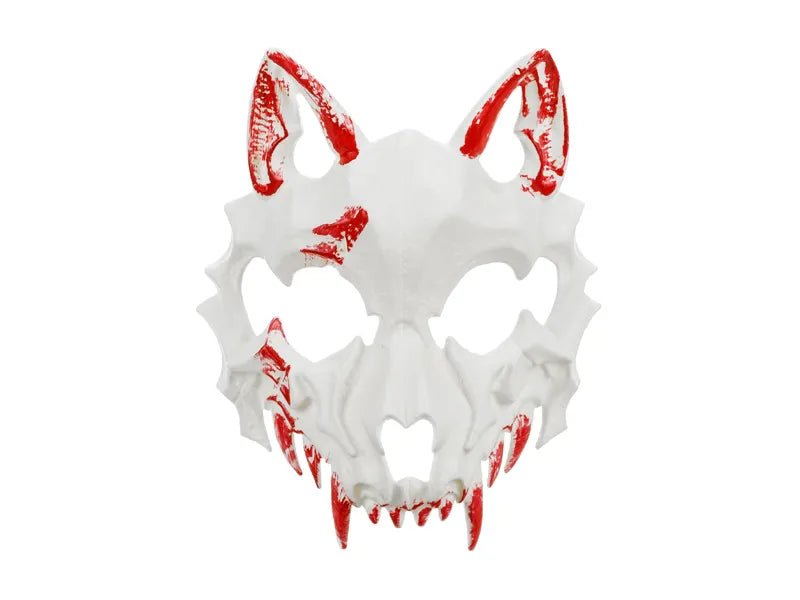 Wolf Masker Wit Rood van Partydeco koop je bij Partywinkel
