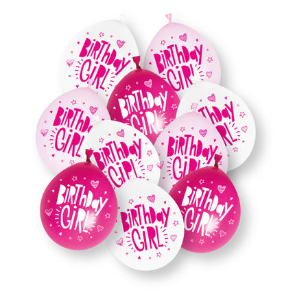 10pcs Birthday Girl 23cm Ballons en latex