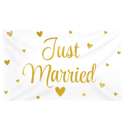 Drapeau de mariage Just Married Xxl 1.5m