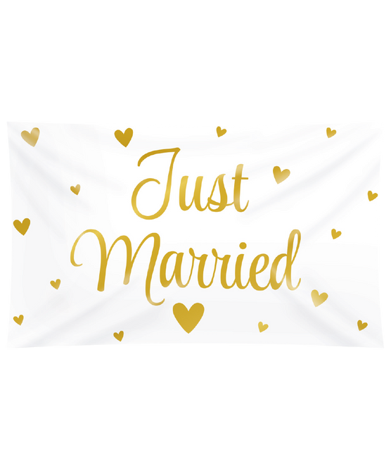 Drapeau de mariage Just Married Xxl 1.5m