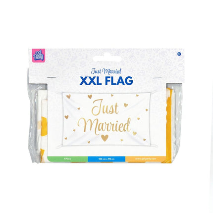 Drapeau de mariage Just Married Xxl 1.5m