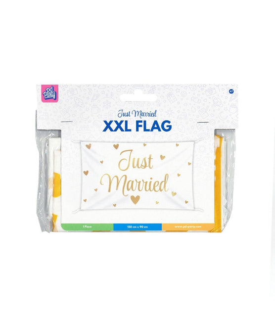 Drapeau de mariage Just Married Xxl 1.5m