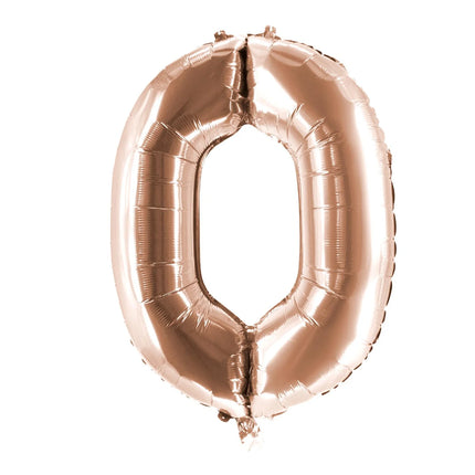 Ballon « 0 ans » rose doré, vierge, 85 cm
