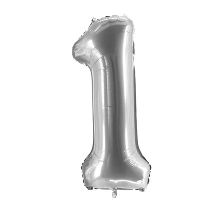 Ballon « 1 an » argenté, vierge, 1 m