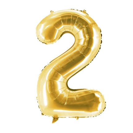 Ballon « 2 ans » doré, vierge, 1 m