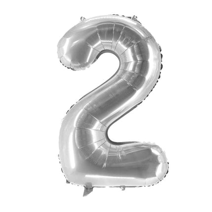 Ballon « 2 ans » argenté, vierge, 1 m