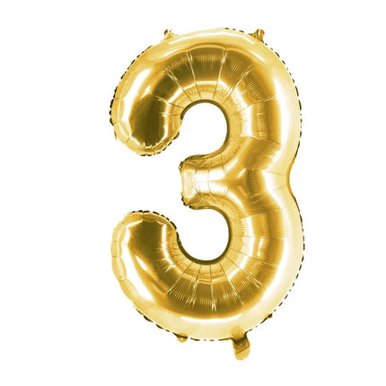 Ballon « 3 ans » doré, vierge, 1 m