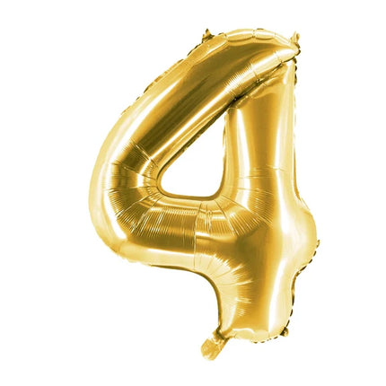 Ballon « 4 ans » doré, vierge, 1 m