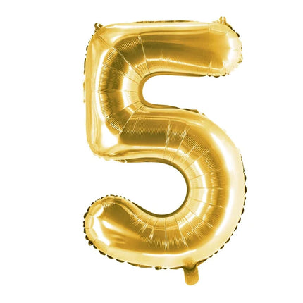Ballon « 5 ans » doré, vierge, 1 m