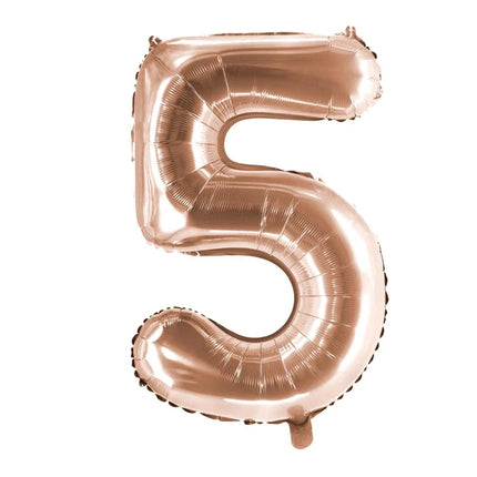 Ballon « 5 ans » rose doré, vierge, 1 m