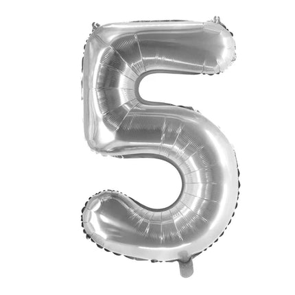 Ballon « 5 ans » argenté, vierge, 1 m