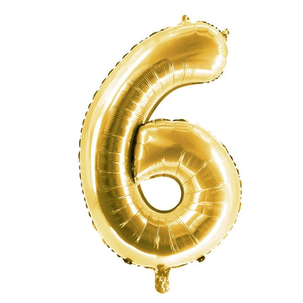 Ballon « 6 ans » doré, vierge, 1 m