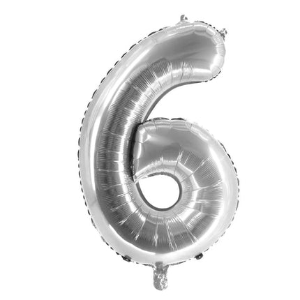 Ballon « 6 ans » argenté, vierge, 1 m