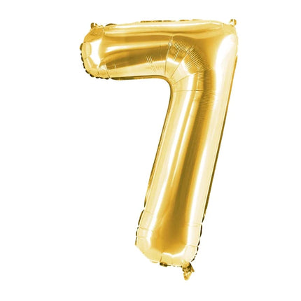 Ballon « 7 ans » doré, vierge, 1 m