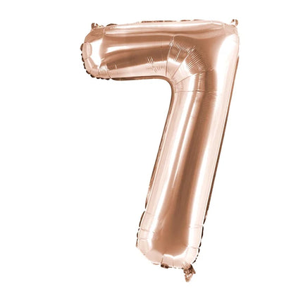 Ballon « 7 ans » rose doré, vierge, 1 m