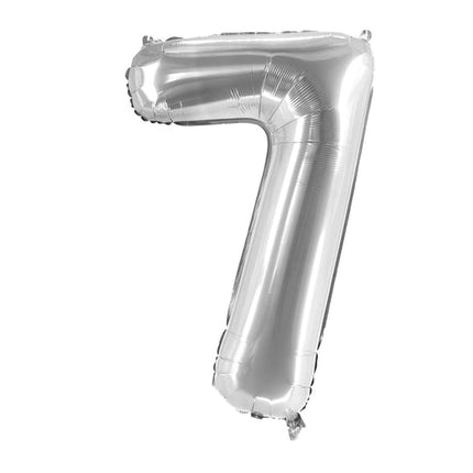 Ballon « 7 ans » argenté, vide, 1 m