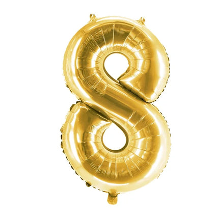 Ballon « 8 ans » doré, vierge, 1 m