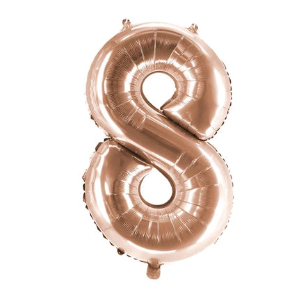 Ballon « 8 ans » rose doré, vierge, 1 m