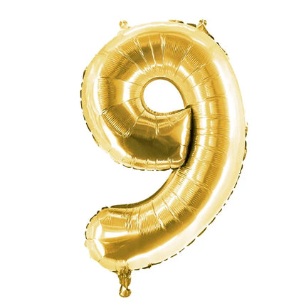 Ballon « 9 ans » doré, 1 m, vide