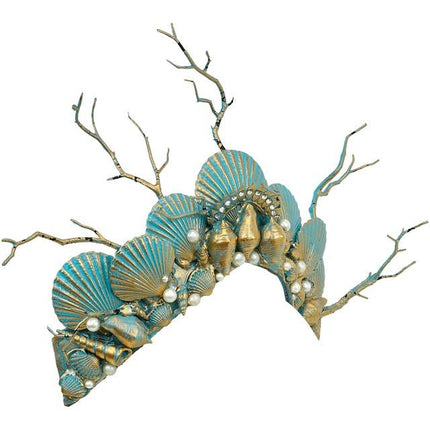 Zeemeermin Haarband Blauw Goud van Widmann koop je bij Partywinkel