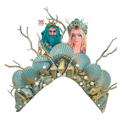 Zeemeermin Haarband Blauw Goud van Widmann koop je bij Partywinkel