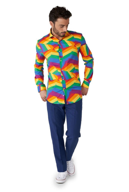 Zig Zag Regenboog Overhemd Heren OppoSuits van OppoSuits koop je bij Partywinkel