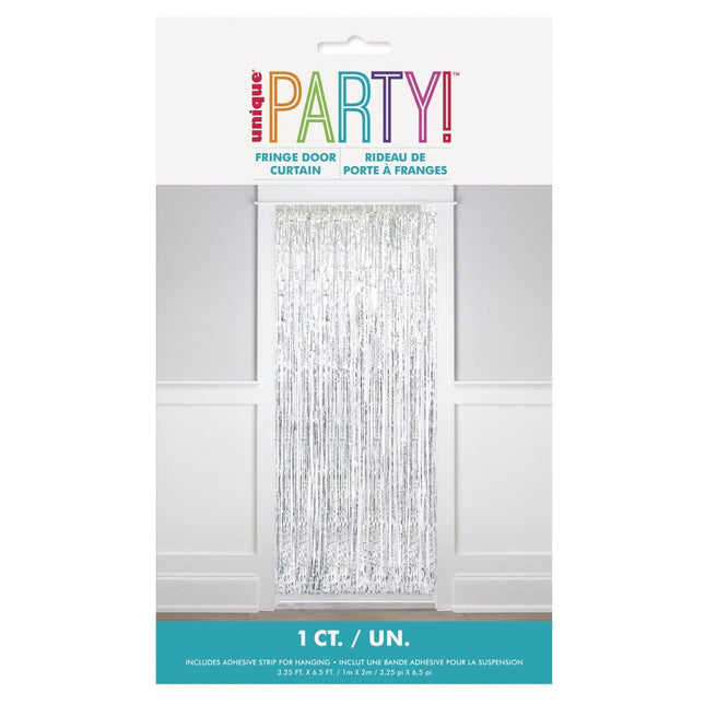 Zilver Deurgordijn Metallic 2m van Unique koop je bij Partywinkel