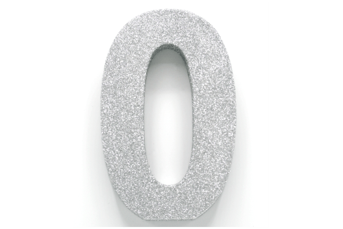 Zilver Tafeldecoratie Cijfer 0 Glitter 20,5cm van WeFiesta koop je bij Partywinkel