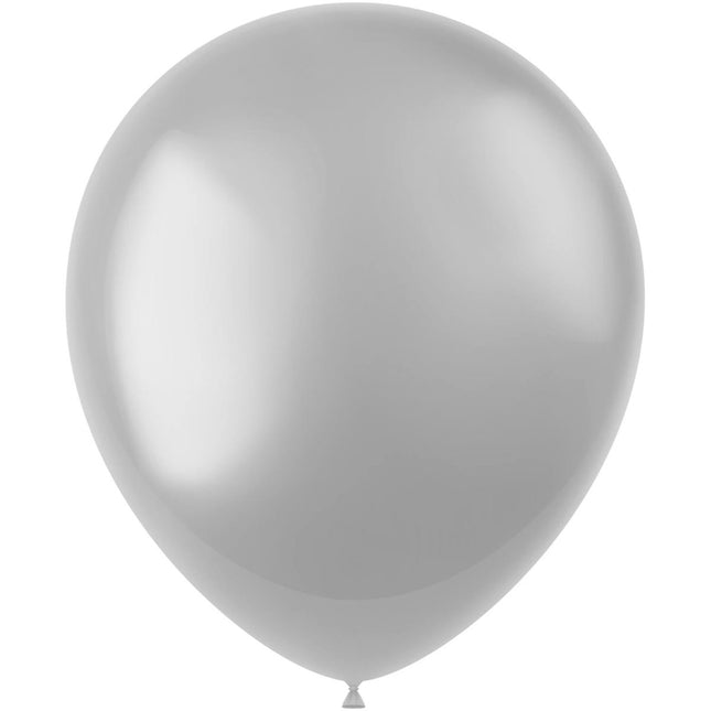 Zilveren Ballonnen Metallic Moondust Silver 33cm 10st van Folat koop je bij Partywinkel