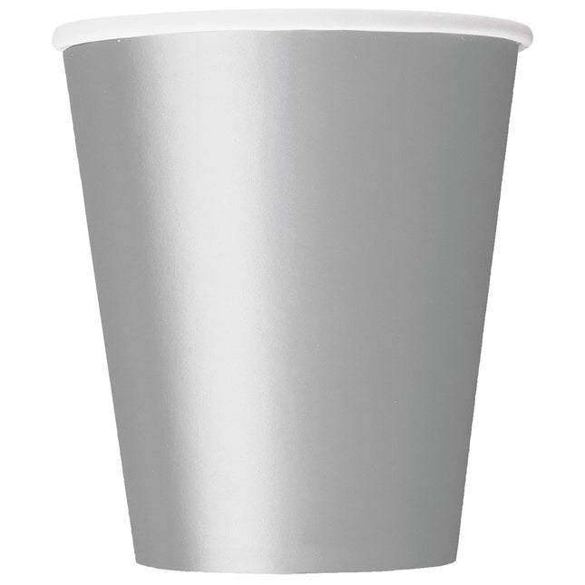 Zilveren Bekers 266ml 14st van Unique koop je bij Partywinkel
