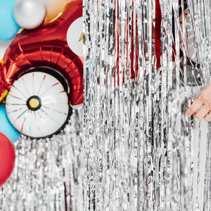 Zilveren Deurgordijn 2,5m van Partydeco koop je bij Partywinkel