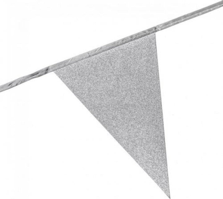 Zilveren Glitter Slingers 6m van Haza Witbaard koop je bij Partywinkel