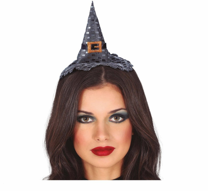 Zilveren Haarband Heksen Hoed van Fiestas Guirca koop je bij Partywinkel