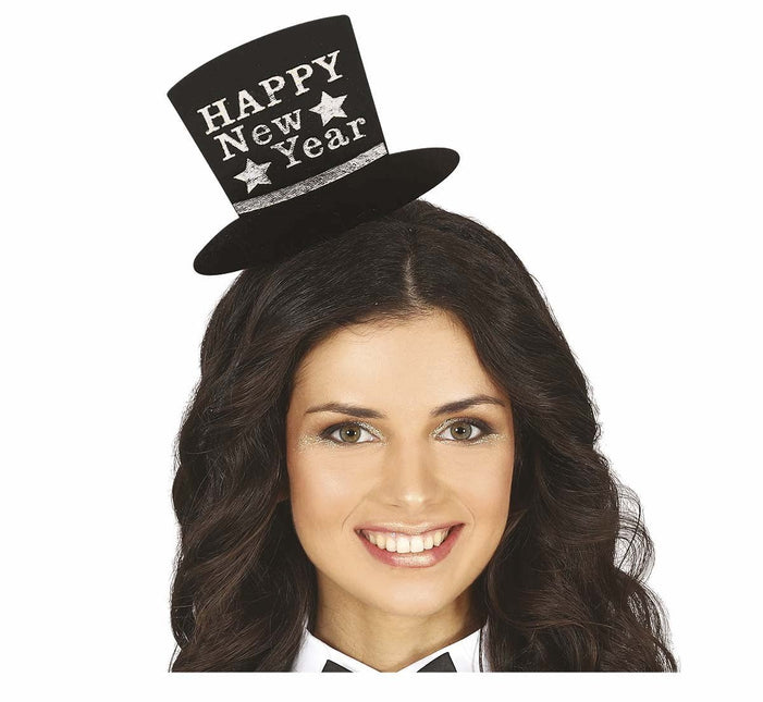 Zilveren Happy New Year Haarband van Fiestas Guirca koop je bij Partywinkel